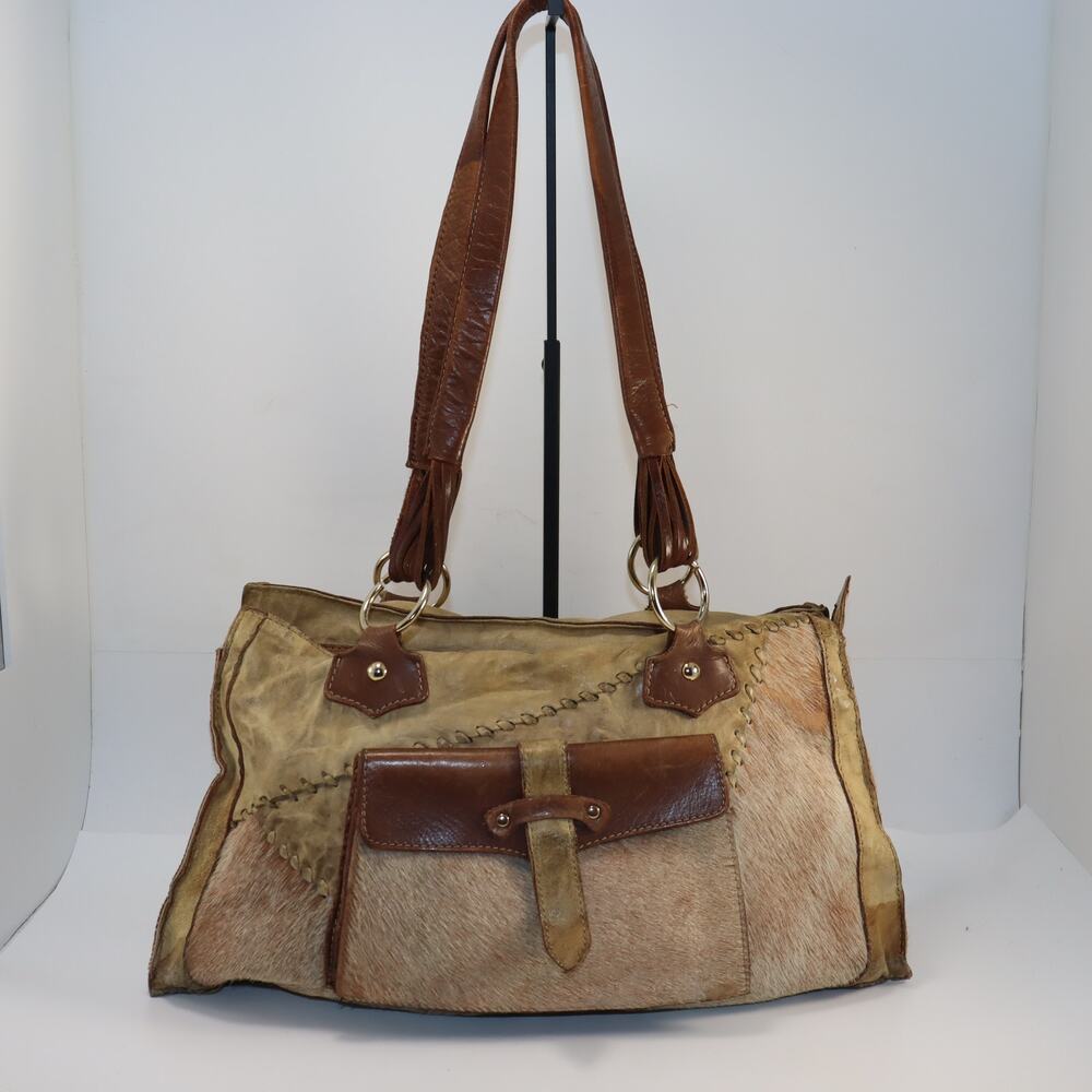 Nardelli Genuine‎ Leather & Hair-on-Hide Italian Tote Shoulder Bag